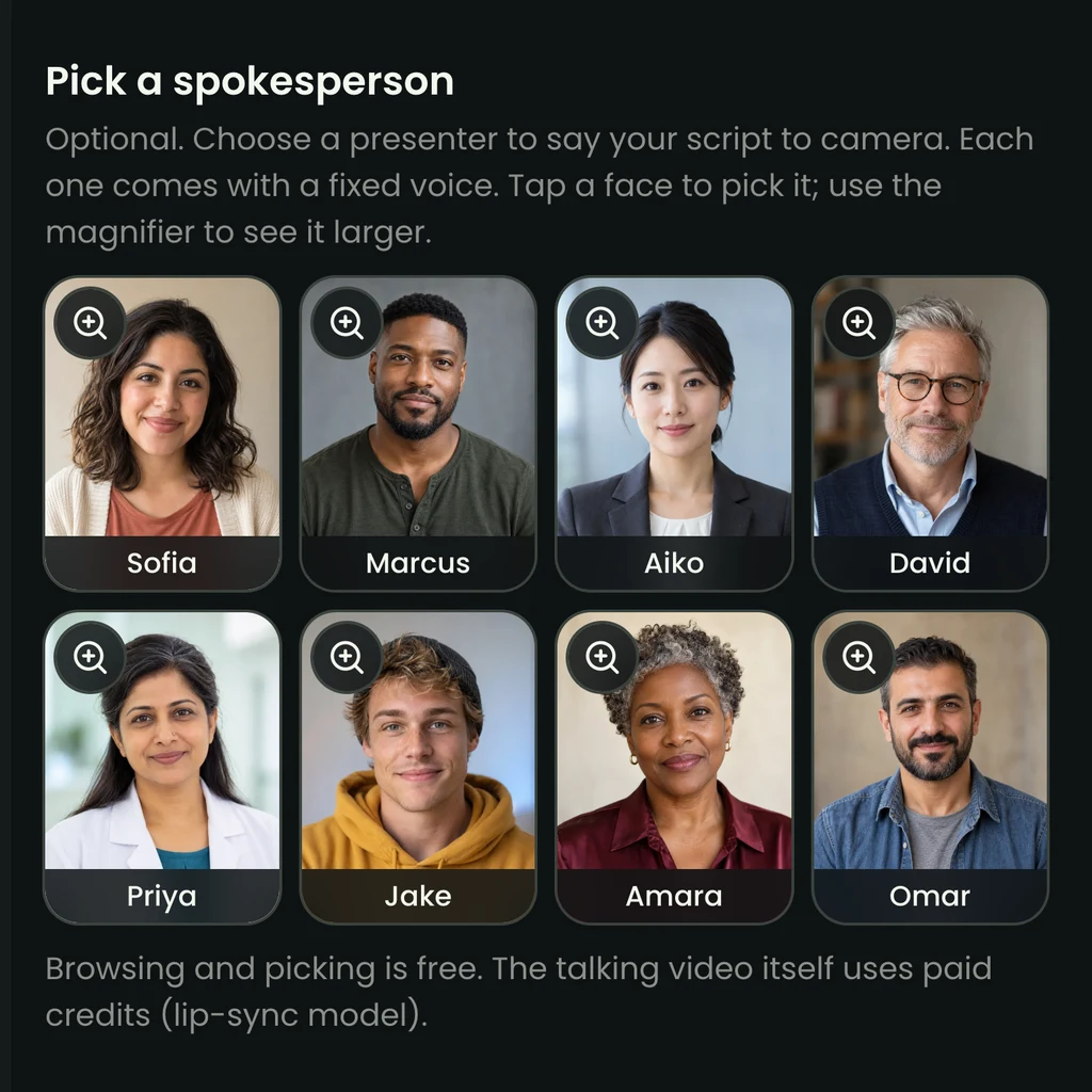2. Pick an avatar and a scene