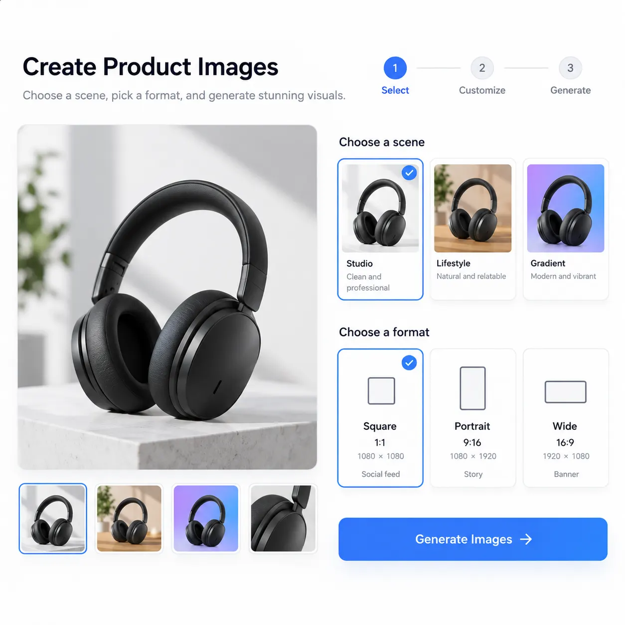 Step 2: Pick the scene and the ad size