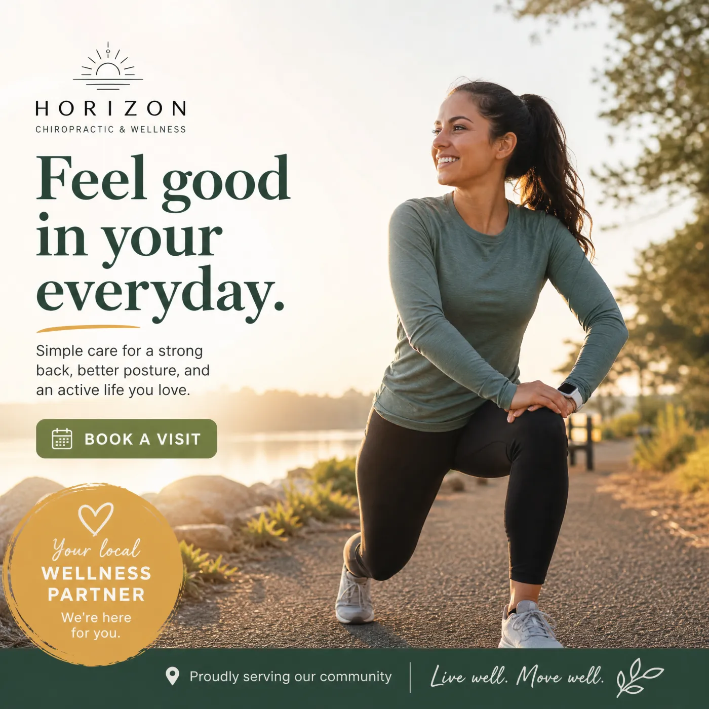 A chiropractic ad kept true to a real clinic with Punchylime
