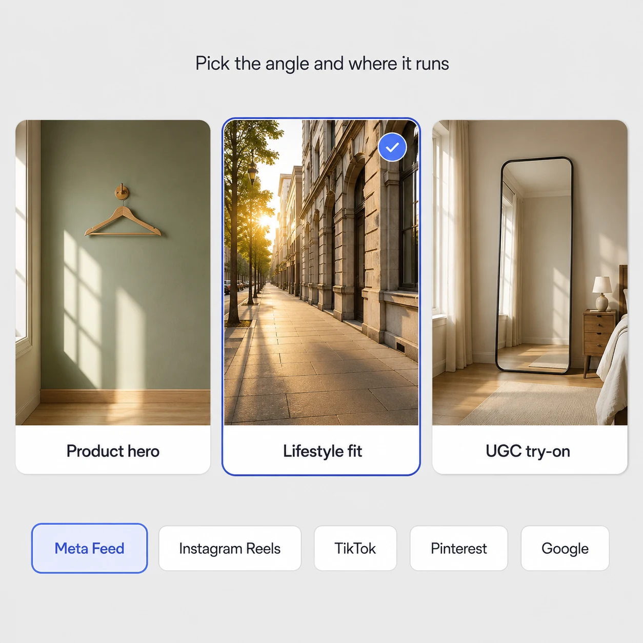 Step 2 — choosing a clothing advertising angle and placement