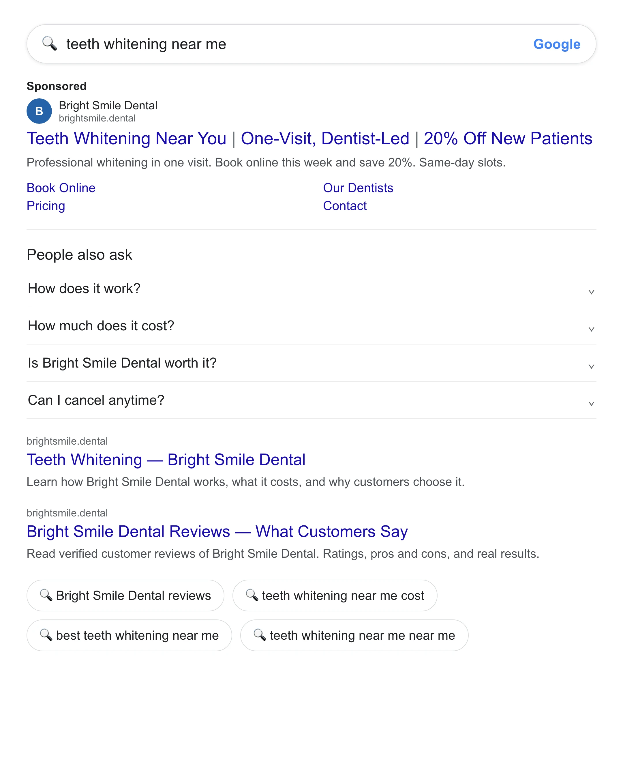 “teeth whitening near me” · local