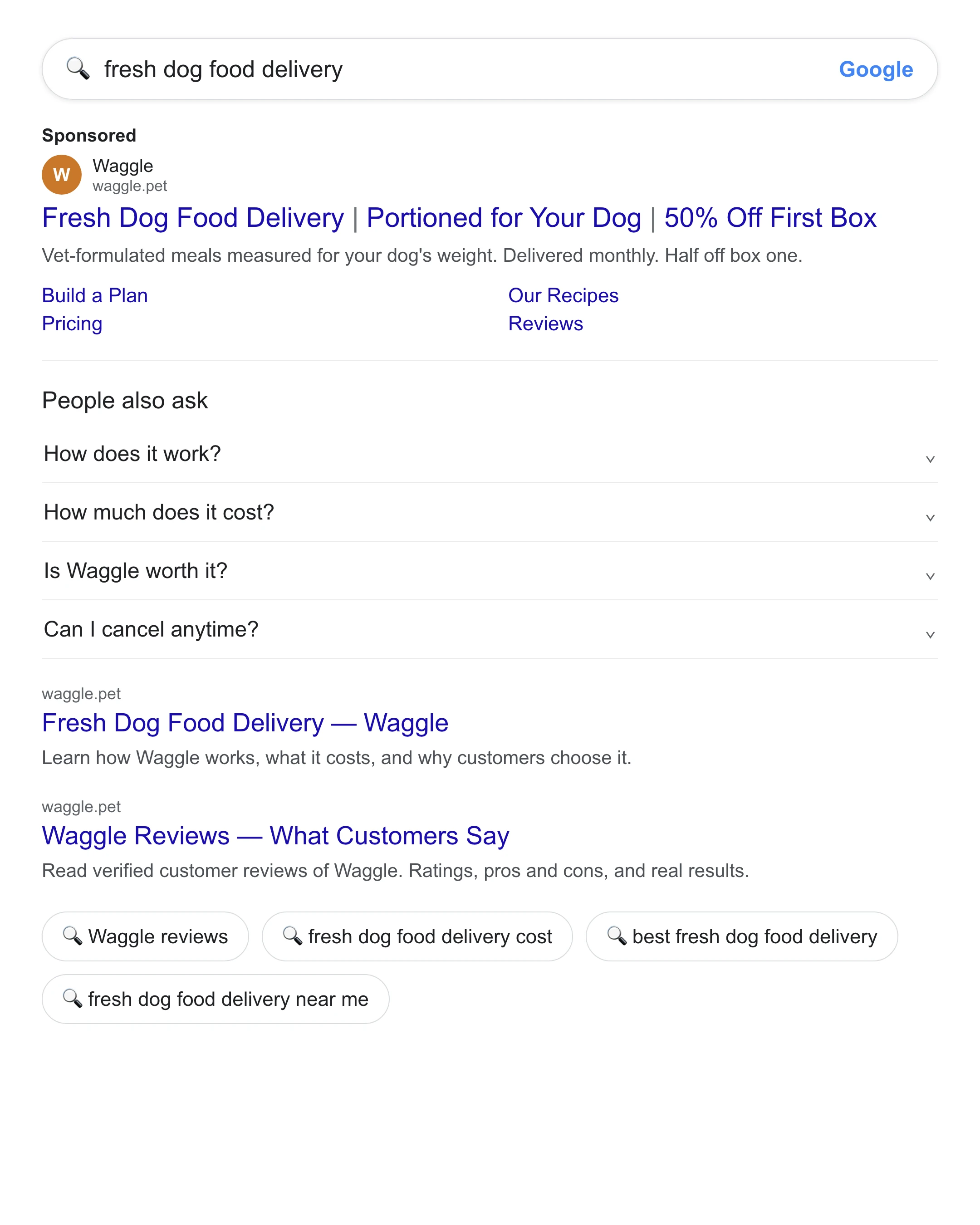 “fresh dog food delivery” · pet