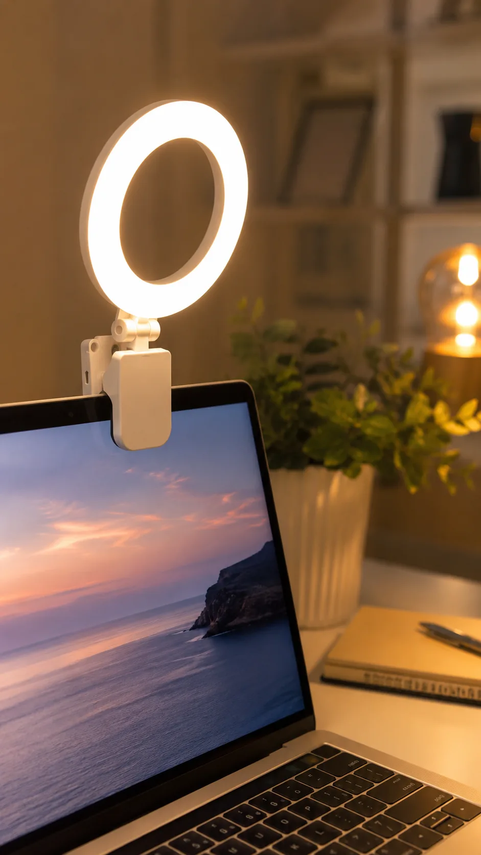 Clip-on LED ring light · 9:16 UGC ad