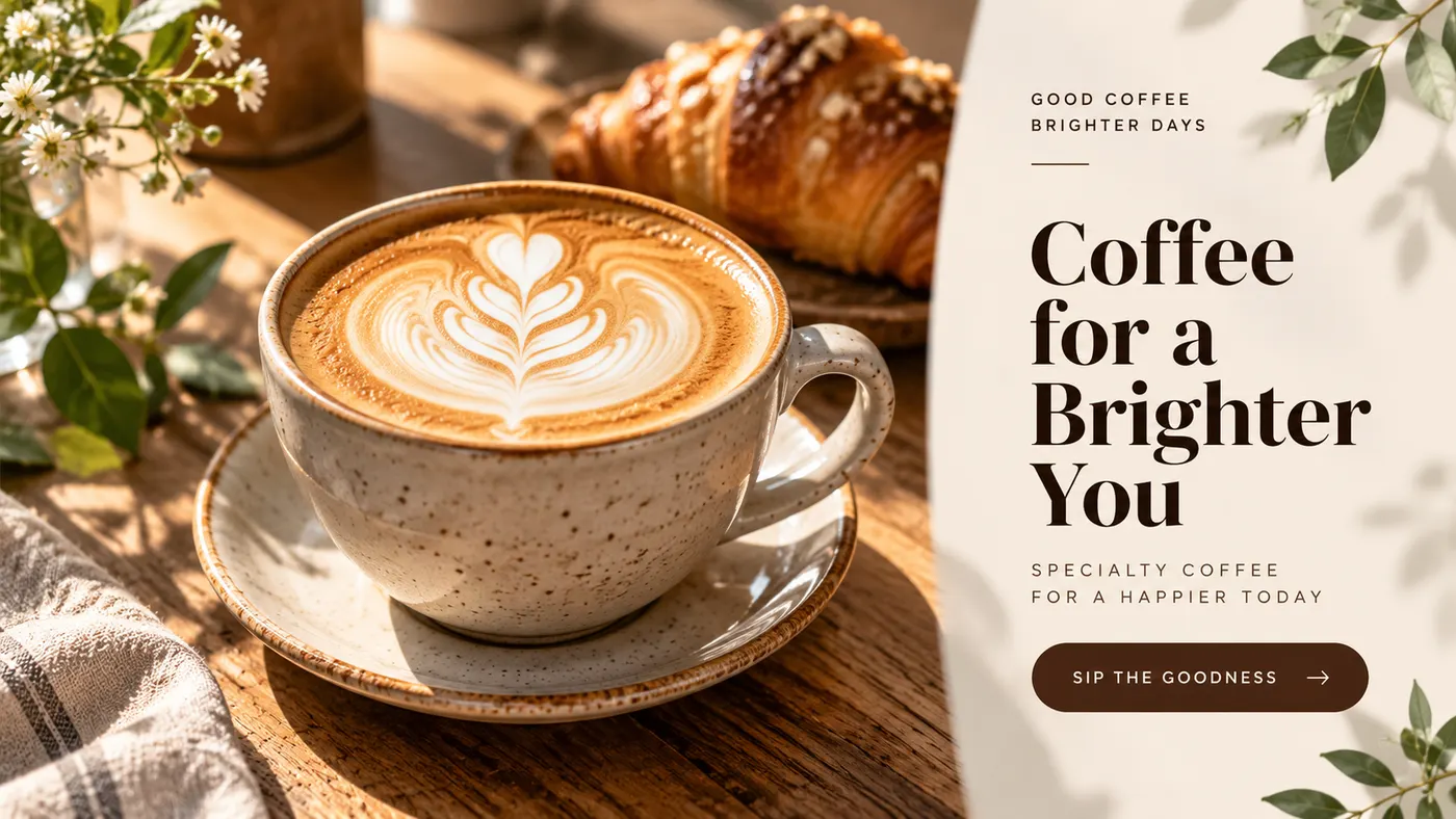 Café banner ad made with Punchylime, sized for the feed